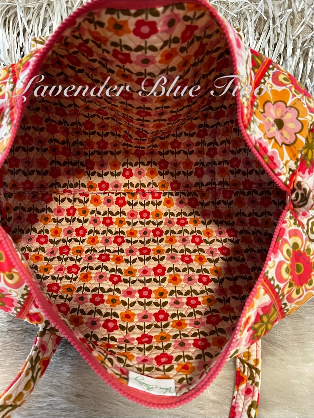 VERA BRADLEY Forloken 2011 M Duffle Bag Carryon Y2K Pink Orange Green Travel - Picture 10 of 12